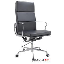 Escritório moderno Office Eames ergonômico couro Alumínio gerente gerente de lazer (A01)